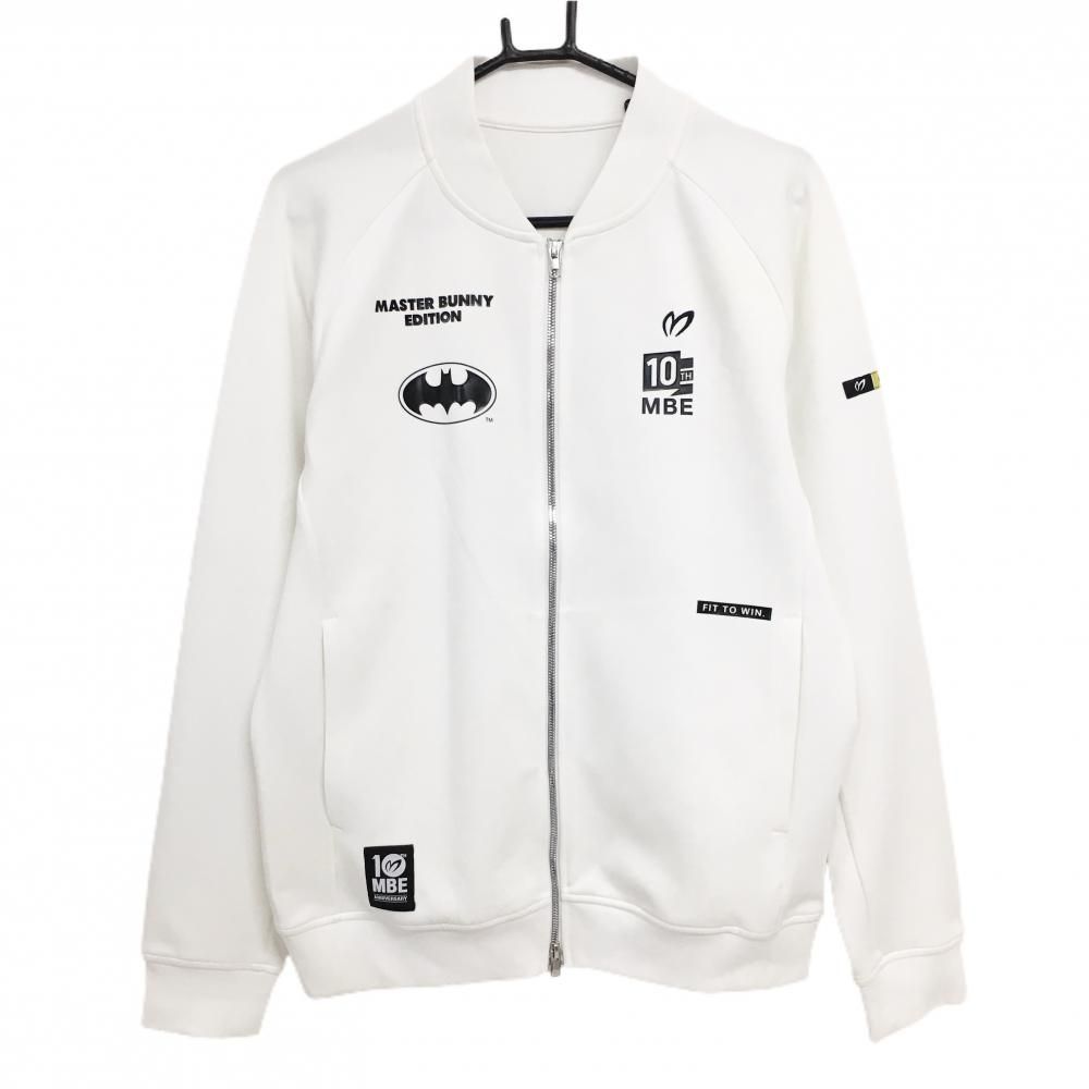 マスターバニー×BATMAN ジャケットブルゾン 白×黒 バットマン 10周年 メンズ 5 L ゴルフウェア MASTER BUNNY EDITION