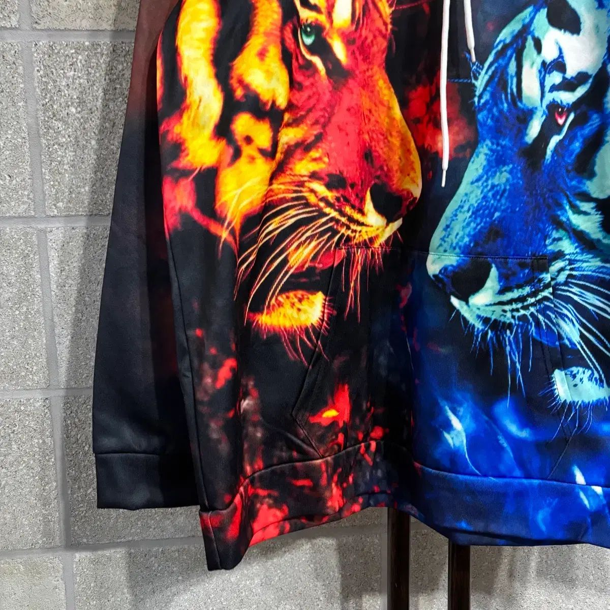 陰陽タイガー フード付きTシャツ XL (nh107 長袖 Tシャツ 起毛 - メルカリ