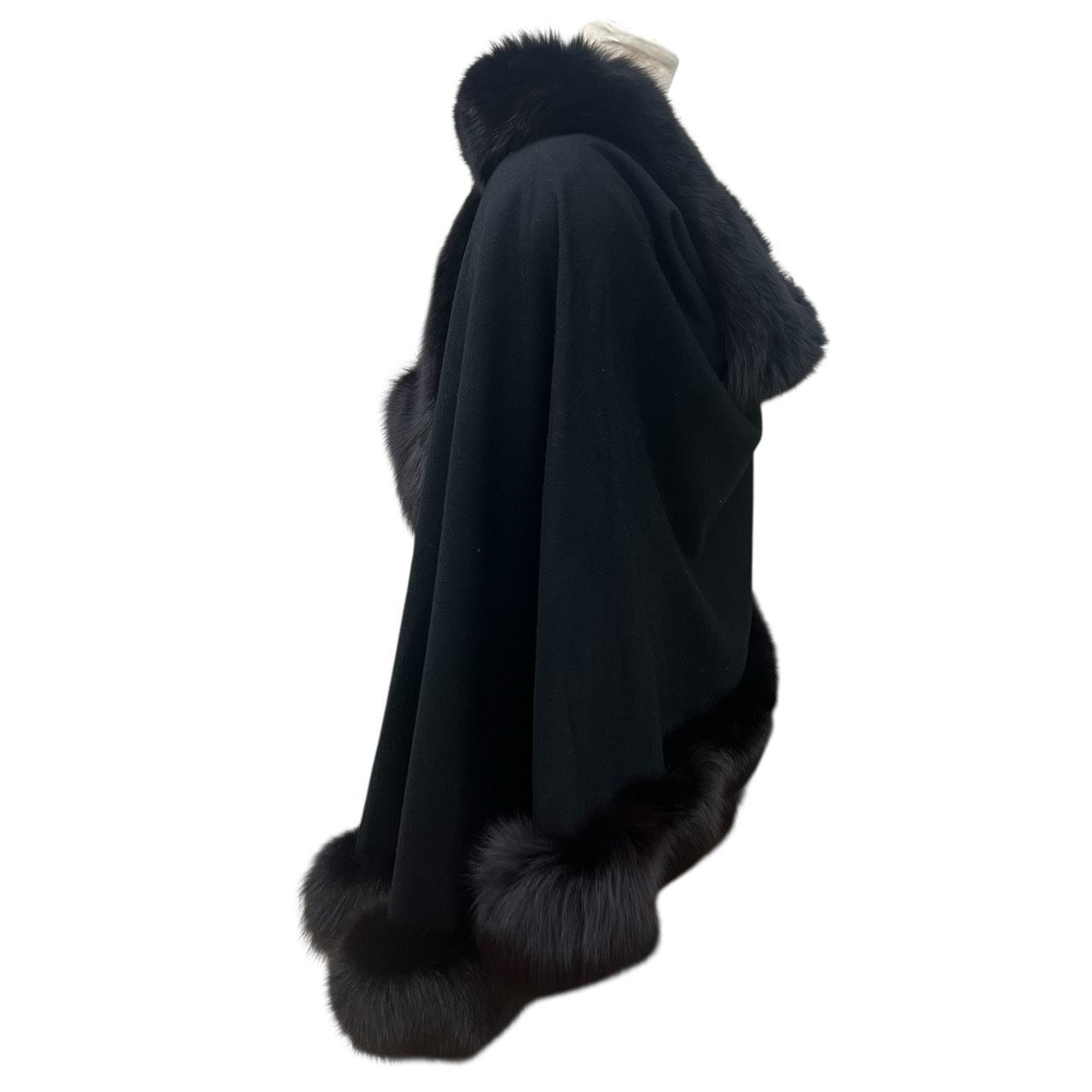 VIVRE ビブレ コート ケープ マント カシミヤ フォックス リアルファー