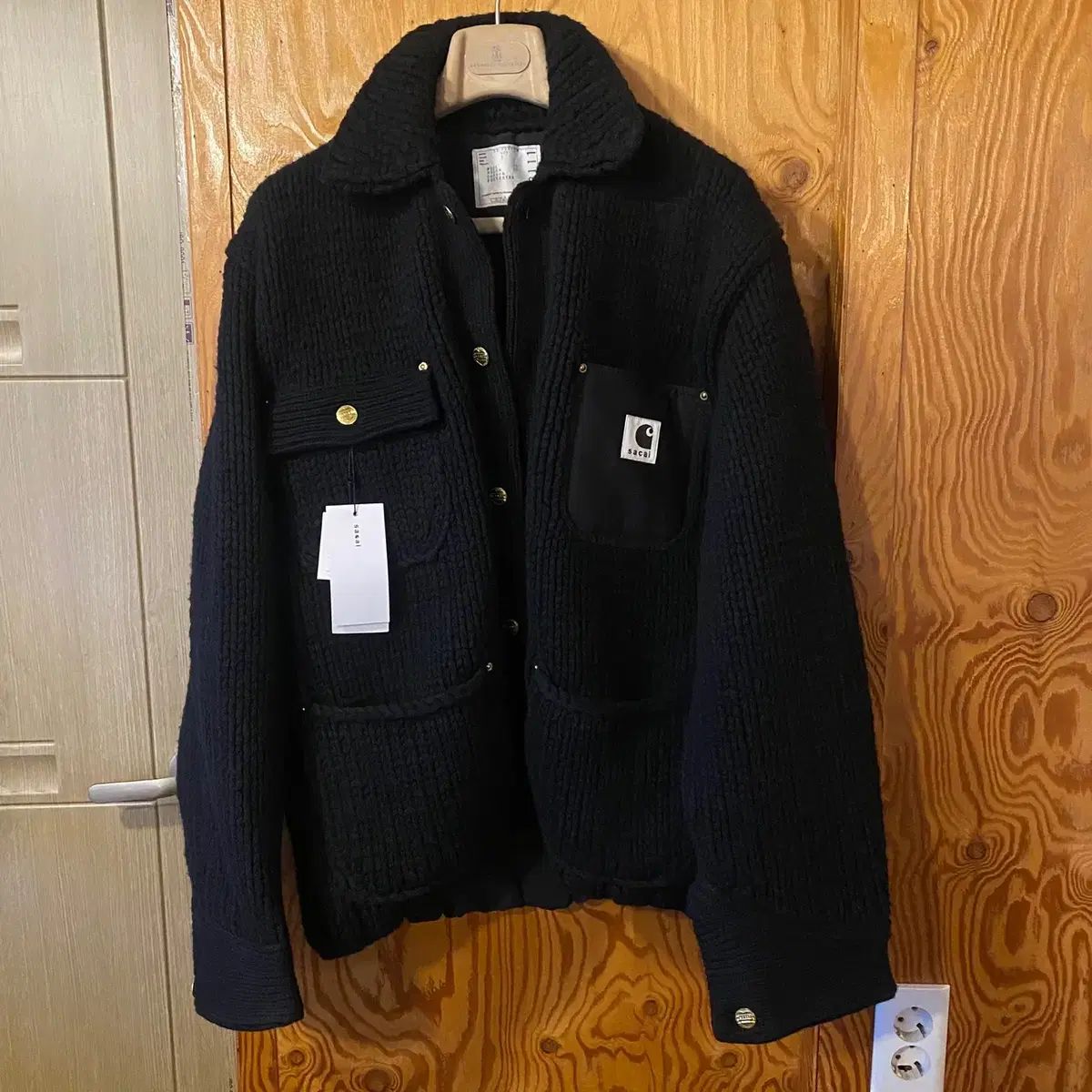 SACAI × Carhartt WIP キャンバス MA-1 ジャケット ミシガン ブラック