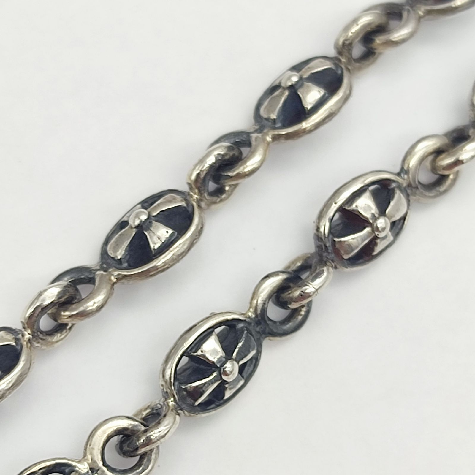 美品】クロスデザインブレスレット シルバー925 ヴィンテージ 12.5g 