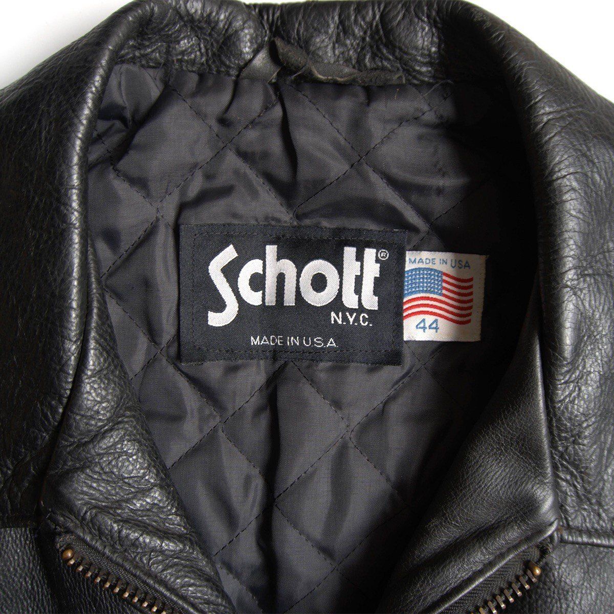 美品/ビッグサイズ】SCHOTT【637/シングルライダースジャケット】44 襟