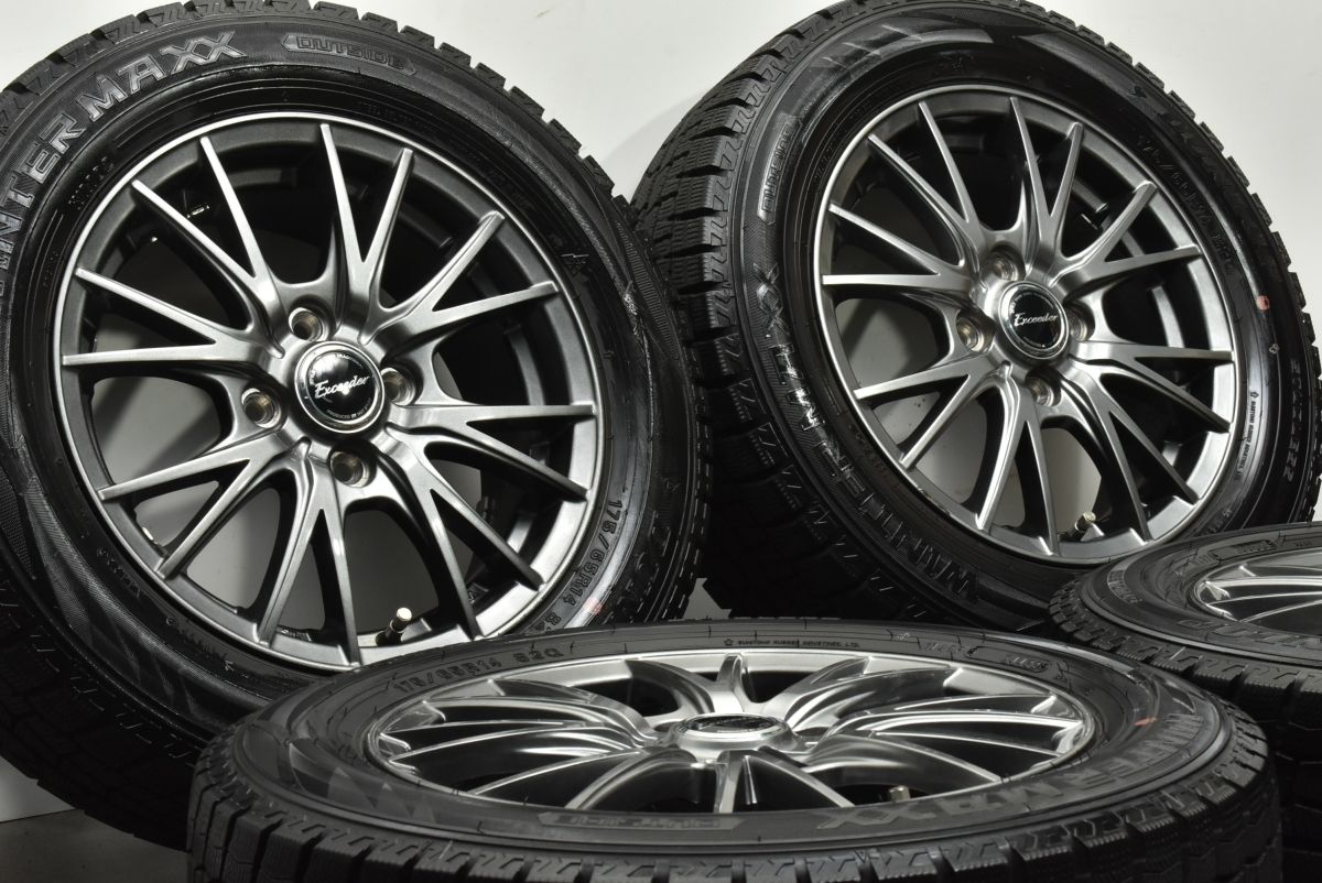 バリ溝 エクシーダー 14 in 5 J 43 PCD 100 ダンロップ ウインターマックス WM 02 175 65 R パッソ ヴィッツ フィット ノート デミオ