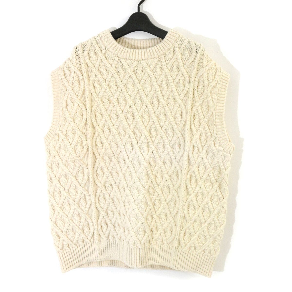 トップス AURALEE HARD TWIST MERINO ARAN KNIT VEST AURALEE オーラリー 19AW HARD TWIST MERINO ARAN KNIT VEST ハード