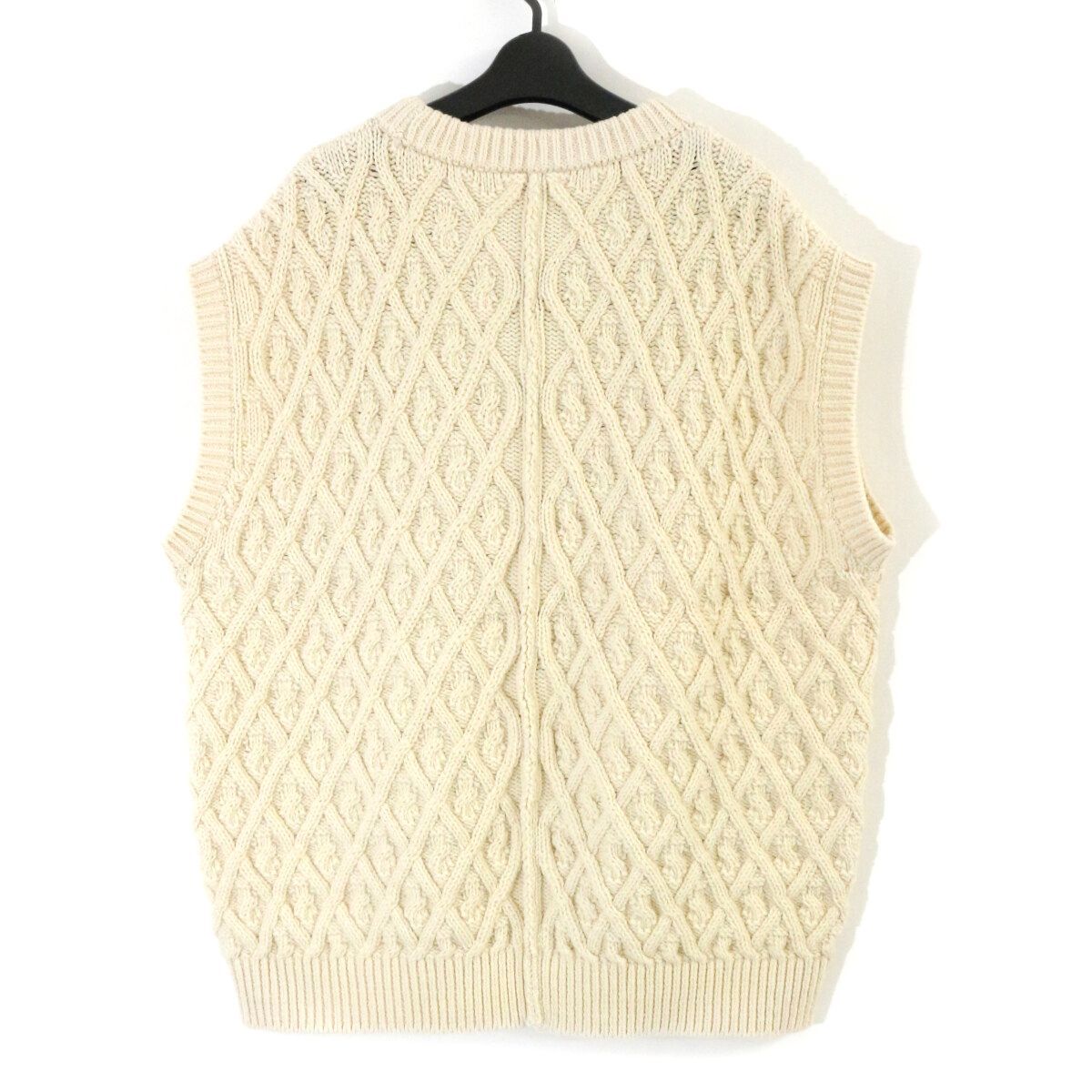 トップス AURALEE HARD TWIST MERINO ARAN KNIT VEST AURALEE オーラリー 19AW HARD TWIST MERINO ARAN KNIT VEST ハード