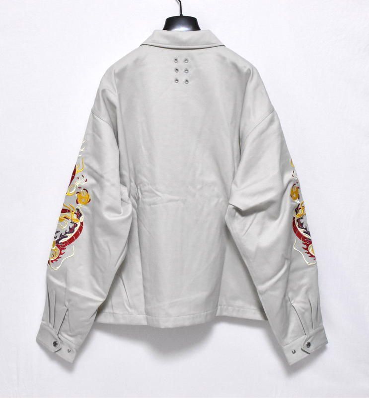 定価6万500円 ラッセルノ ゴルフ ドラゴン スーベニア ジャケット 5 L RS-2330103 アイボリー ゴルフウェア スカジャン 刺繍
