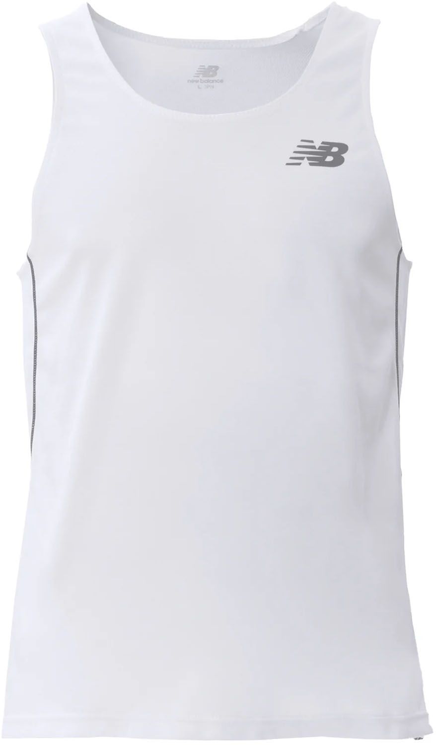 ニューバランス New Balance レーシングシャツ メンズ トップス ノースリーブ ランニング 陸上 ジョギング 試合 トレーニング 部活 記録会 ポリエステル  JMTR9052 WT ホワイト