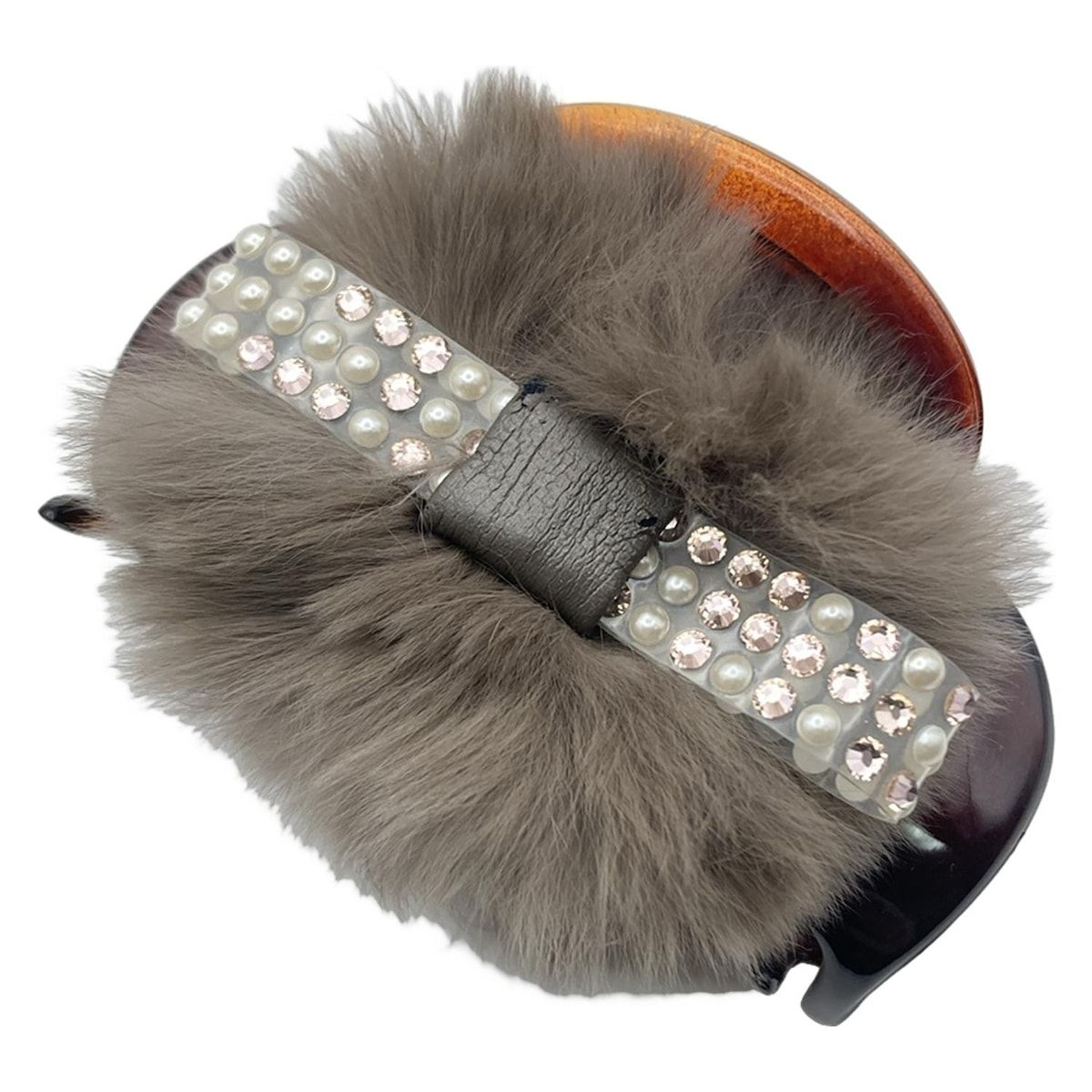 ComplexBIZ コンプレックスビズ ファー グレーベージュ ダークブラウン マルチ