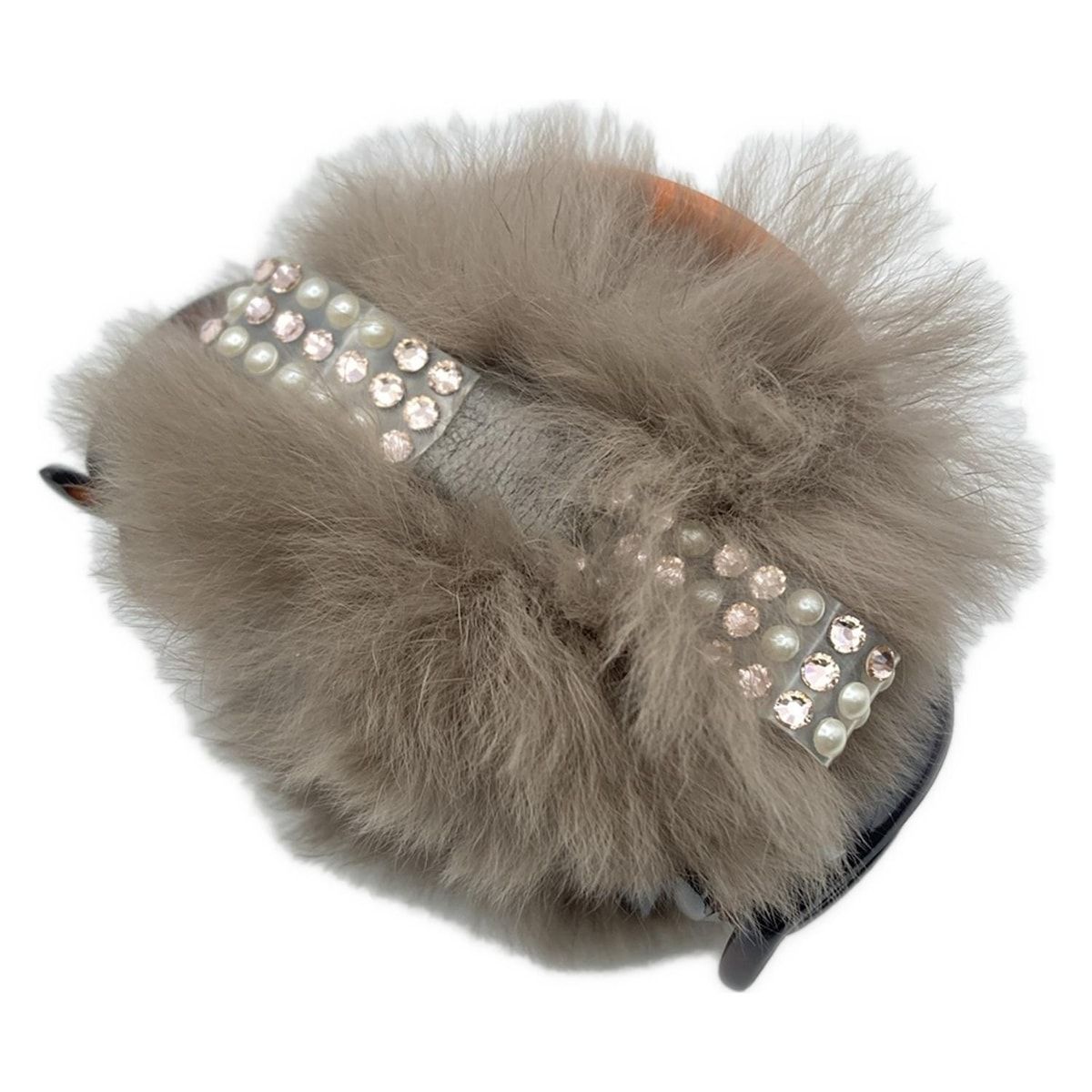 ComplexBIZ コンプレックスビズ アクセサリー - ファー グレーベージュ×ダークブラウン×マルチ