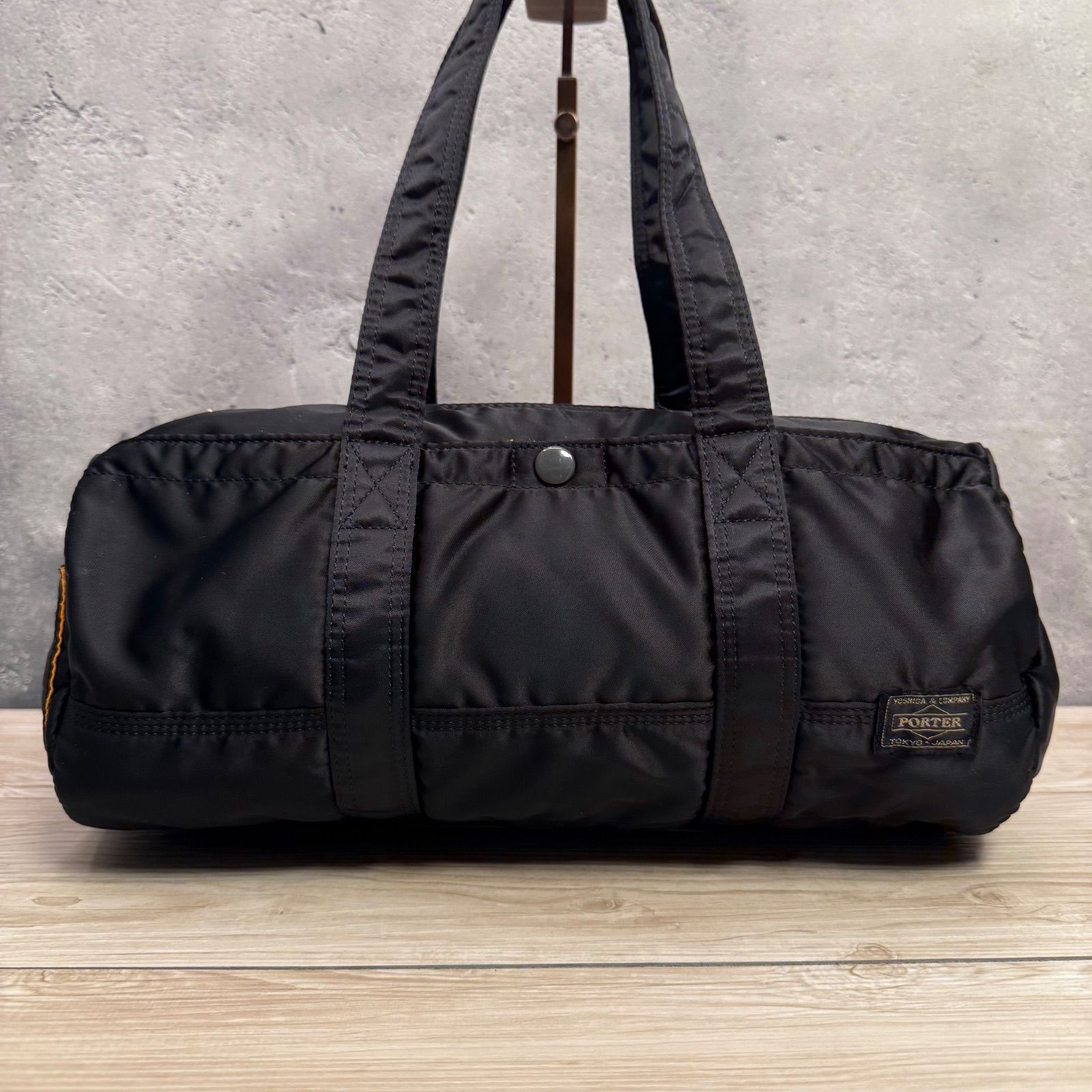 PORTER ポーター タンカー ミニドラムバッグ ミニボストン Lサイズ 内側ペン跡あり 使用感スレあり ブラック ×15 ナイロン 吉田カバン ドラム型バッグ