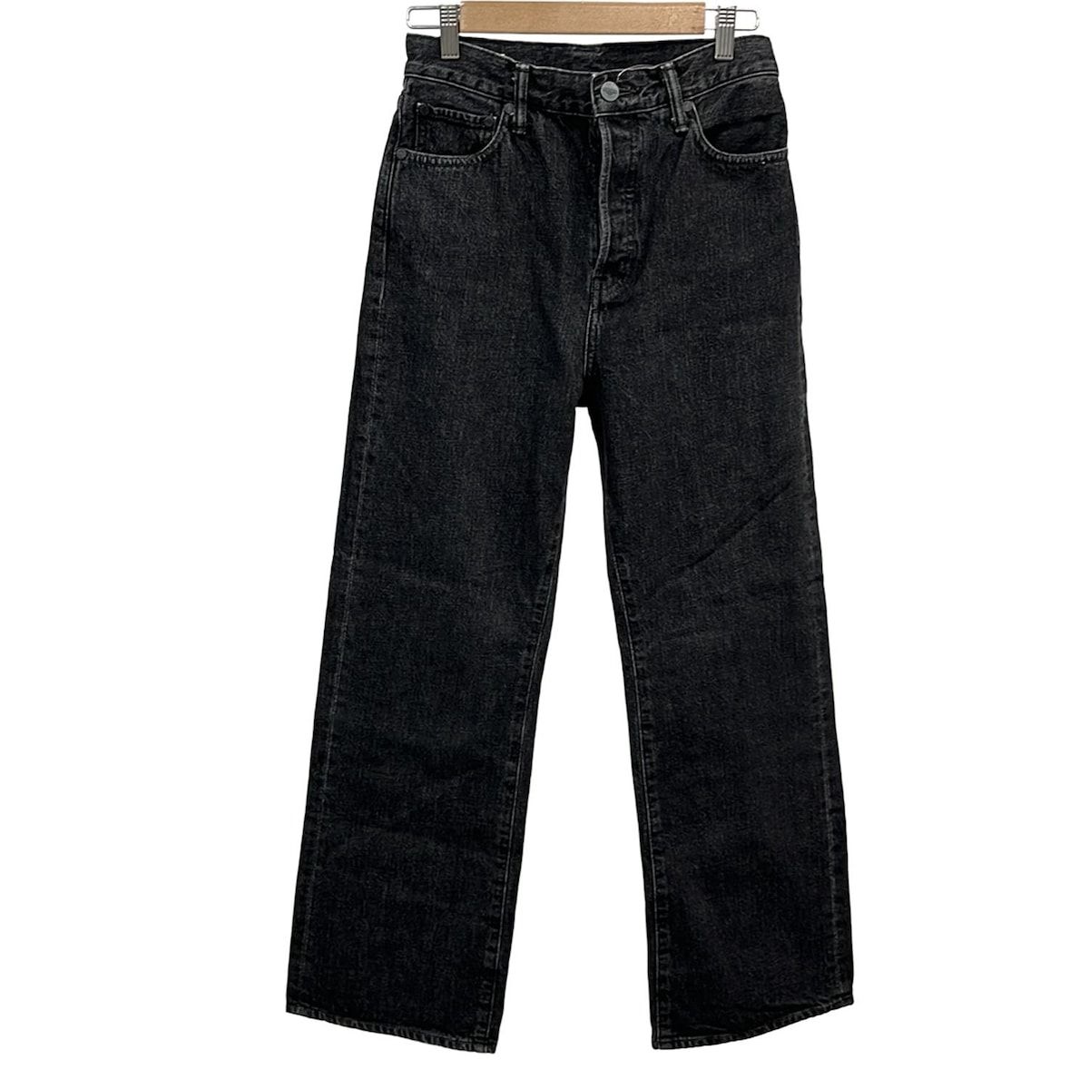 AUTHEN JAPAN オーセンジャパン ジーンズ サイズ25 XS レディース 黒 フルレングス