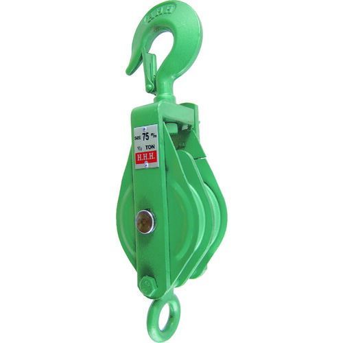 ＨＨＨ 強力型滑車二車スナッチ フック型７５ｍｍ