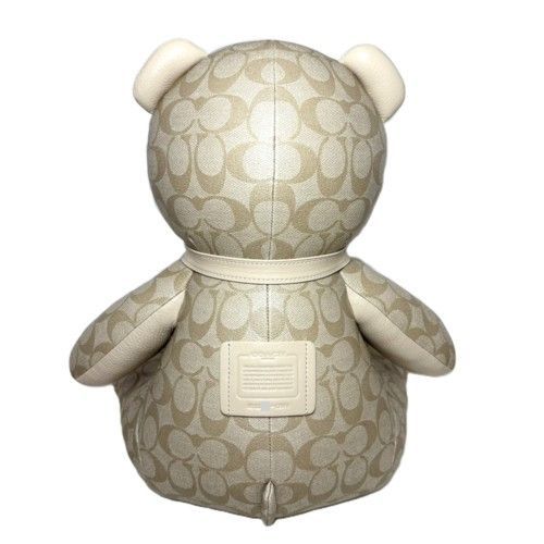 【COACH】クマ ぬいぐるみ 置物 COACH コーチ ぬいぐるみ ぺブルレザー スムースレザー ジャン