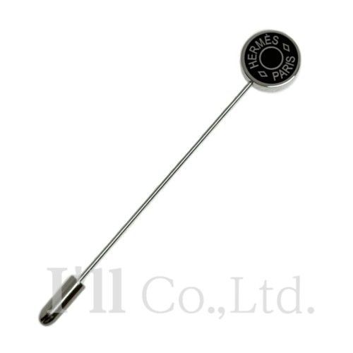 HERMES エルメス クルードセル ハットピン 182025 G 03 パラジウム ラッカー シルバー ブラック ファッション小物 小物 帽子飾り 帽子留め ピンブローチ クル ド セル 81277
