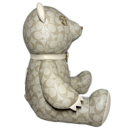 【COACH】クマ ぬいぐるみ 置物 COACH コーチ ぬいぐるみ コーティングキャンバス ぺブルレザー