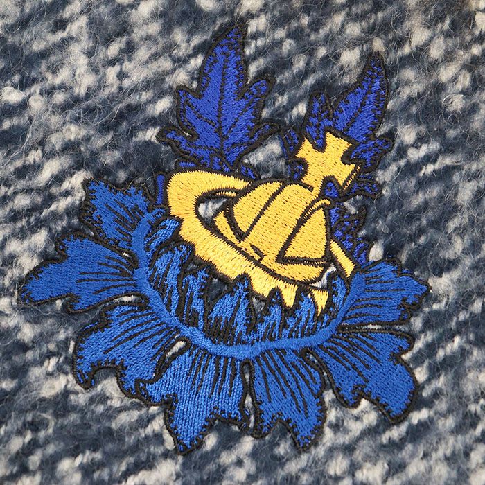 Vivienne Westwood ヴィヴィアン ウエストウッド マフラー モヘアブレンド オーブ エンブロイダリー 刺繍 ボーダー スカーフ 小物 メンズ レディース ユニセックス マルチカラー 日本製