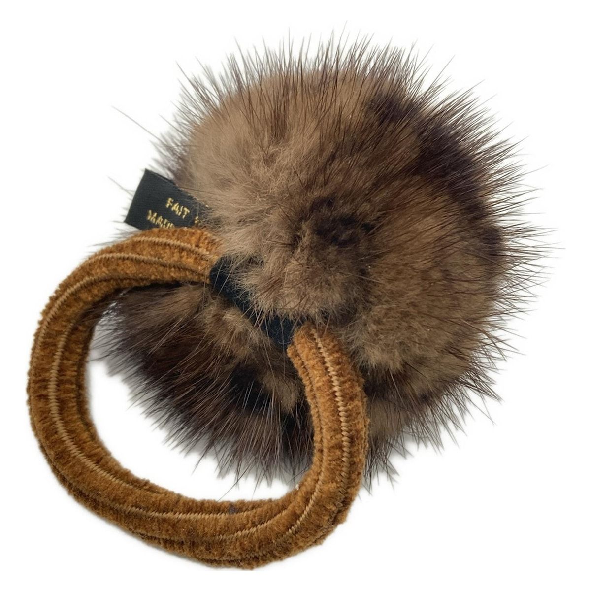 ALEXANDRE de PARIS アレクサンドル ドゥ パリ アクセサリー - ファー ダークブラウン×黒 ヘアゴム