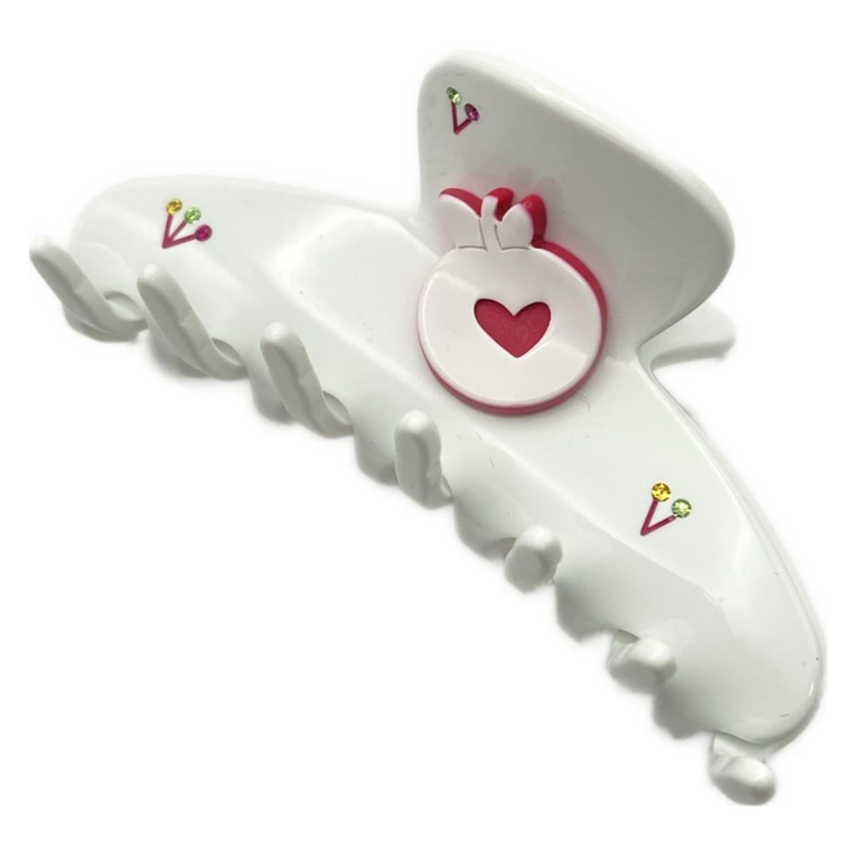 ALEXANDRE de PARIS アレクサンドル ドゥ パリ アクセサリー - 白×ピンク×マルチ ヘアクリップ|リンゴ|ラインストーン