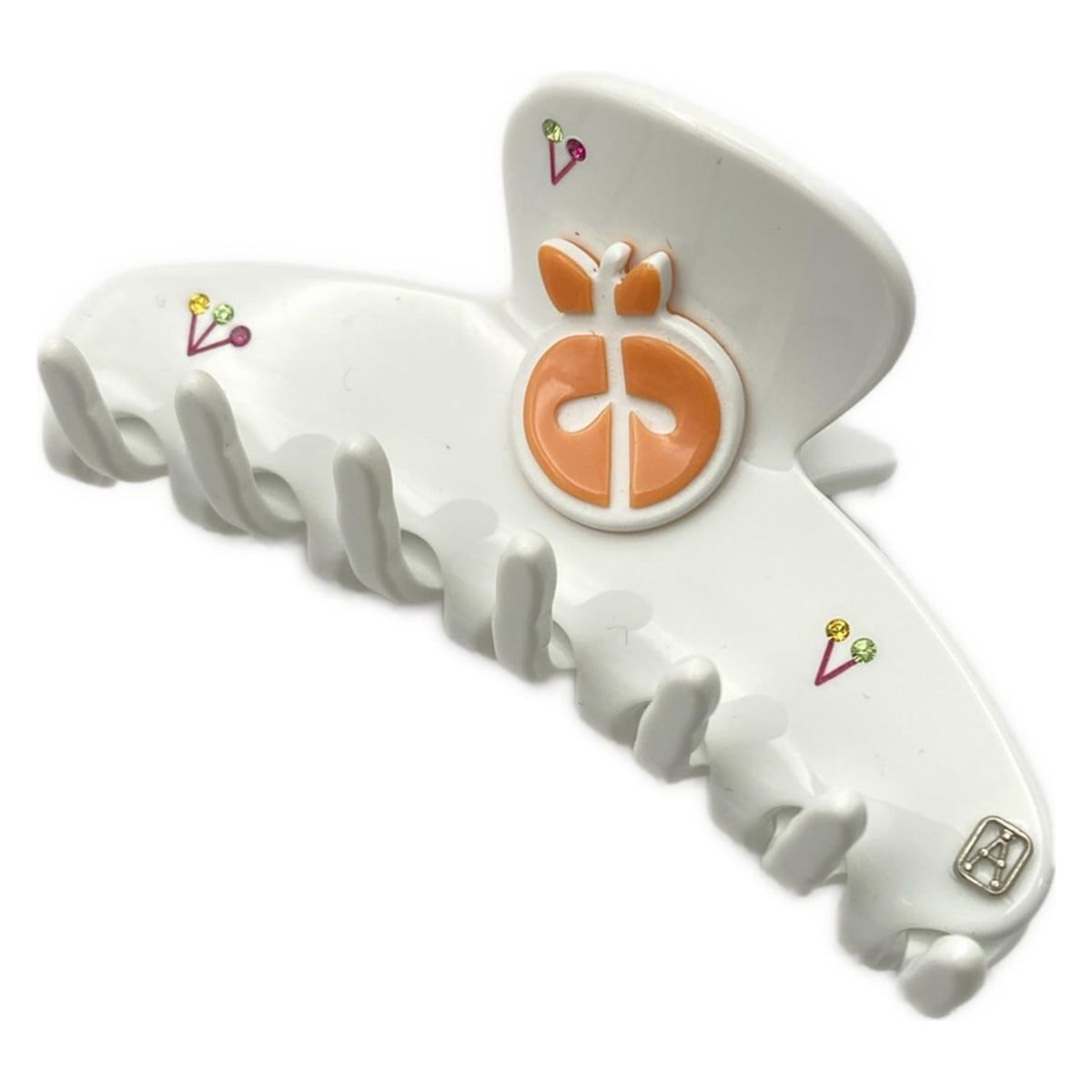 ALEXANDRE de PARIS アレクサンドル ドゥ パリ アクセサリー - 白×ピンク×マルチ ヘアクリップ|リンゴ|ラインストーン