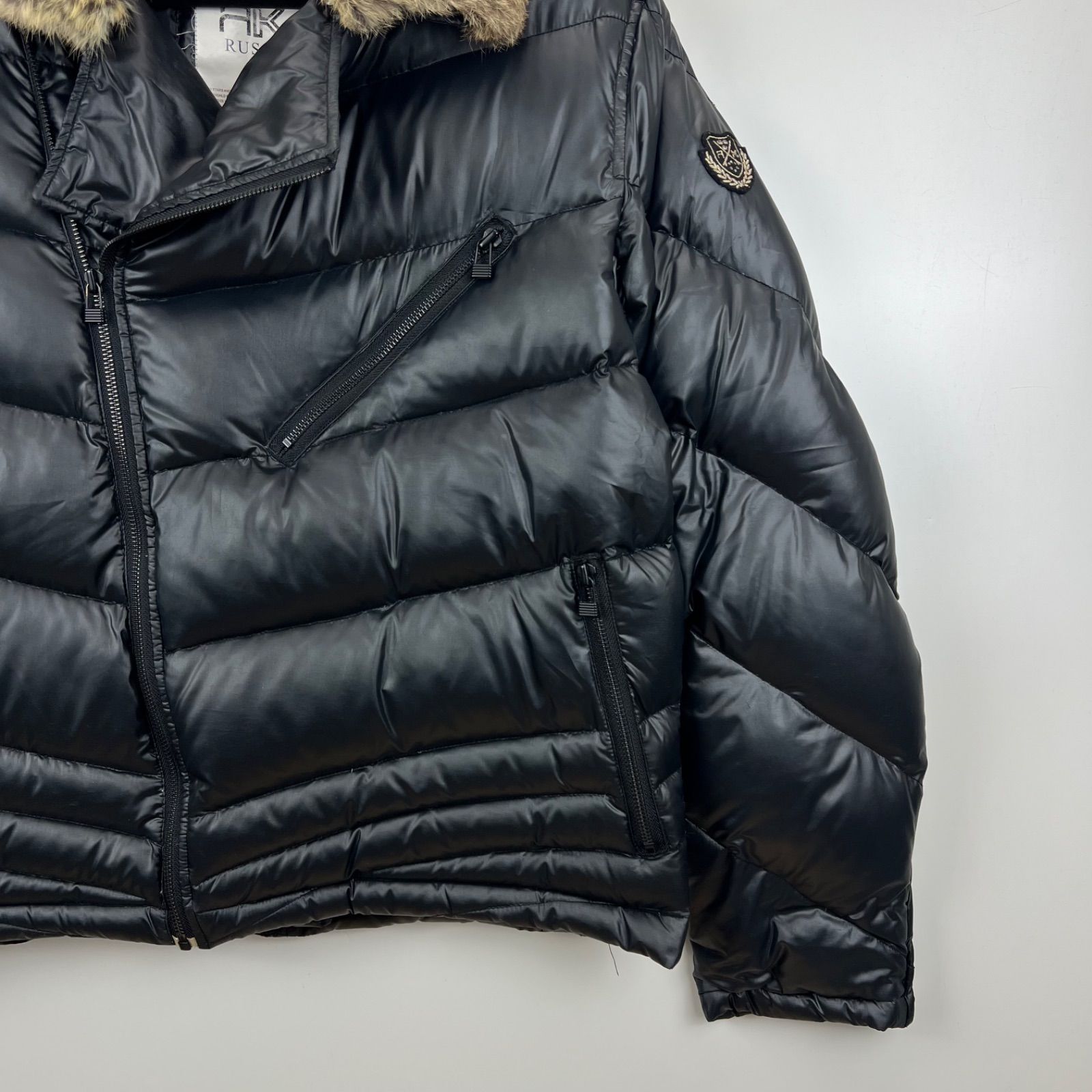 00s real fur jacket 短丈 黒archiveダウンジャケット y2k 黒 リアル 