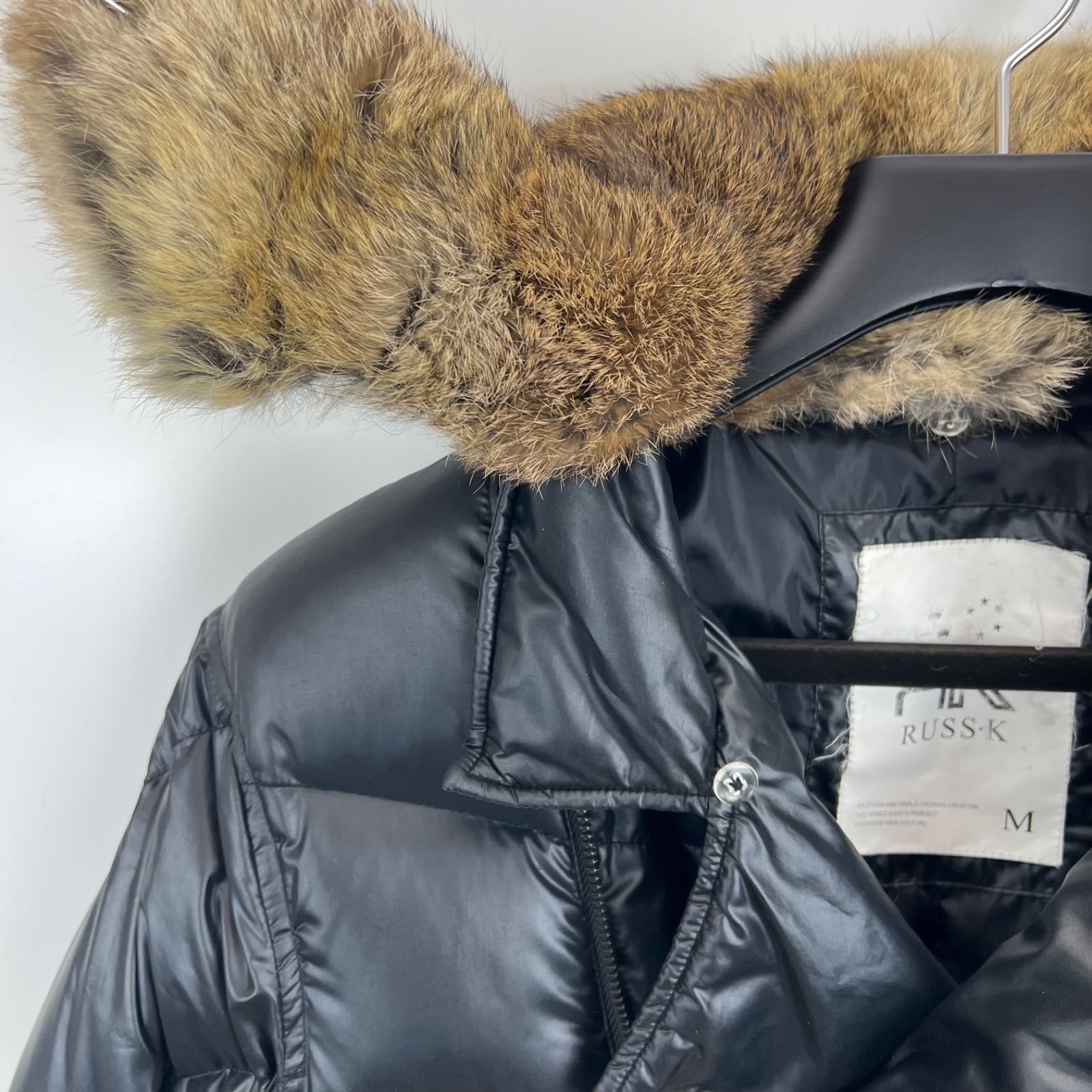 RUSS-K 00s y2k archive real fur riders down jacket M ラスケー 