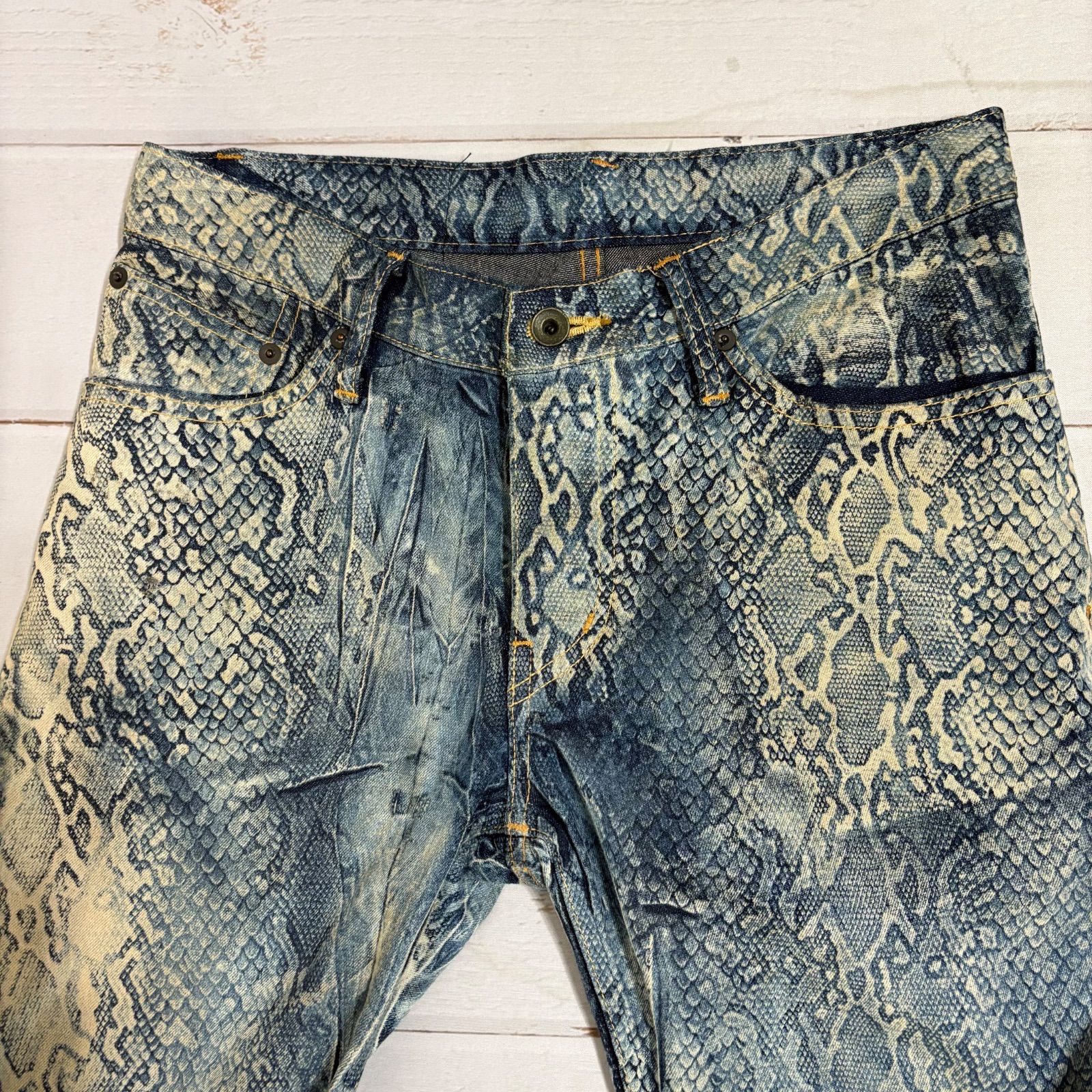 archive L.G.B. coated python flare denim S-WOLF BB6978SN ルグラン