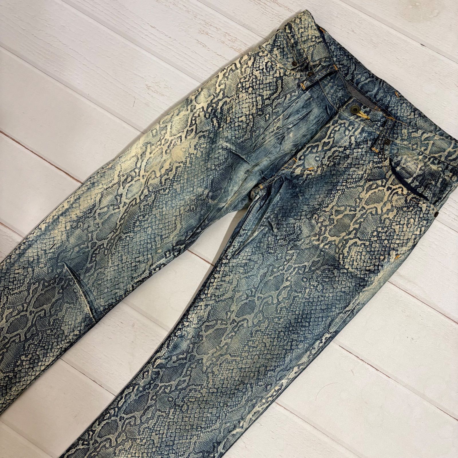 archive L.G.B. coated python flare denim S-WOLF BB6978SN ルグラン