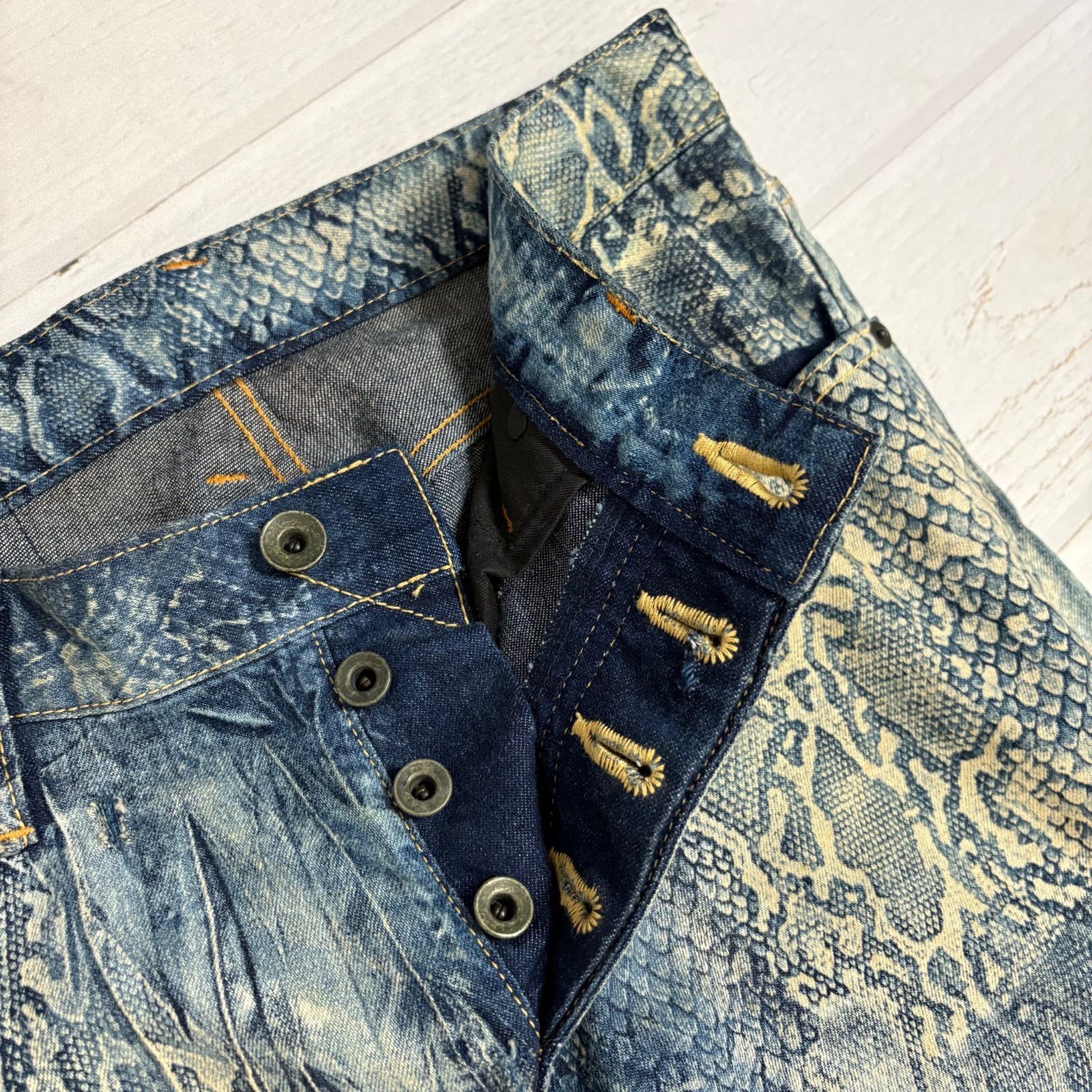 archive L.G.B. coated python flare denim S-WOLF BB6978SN ルグラン