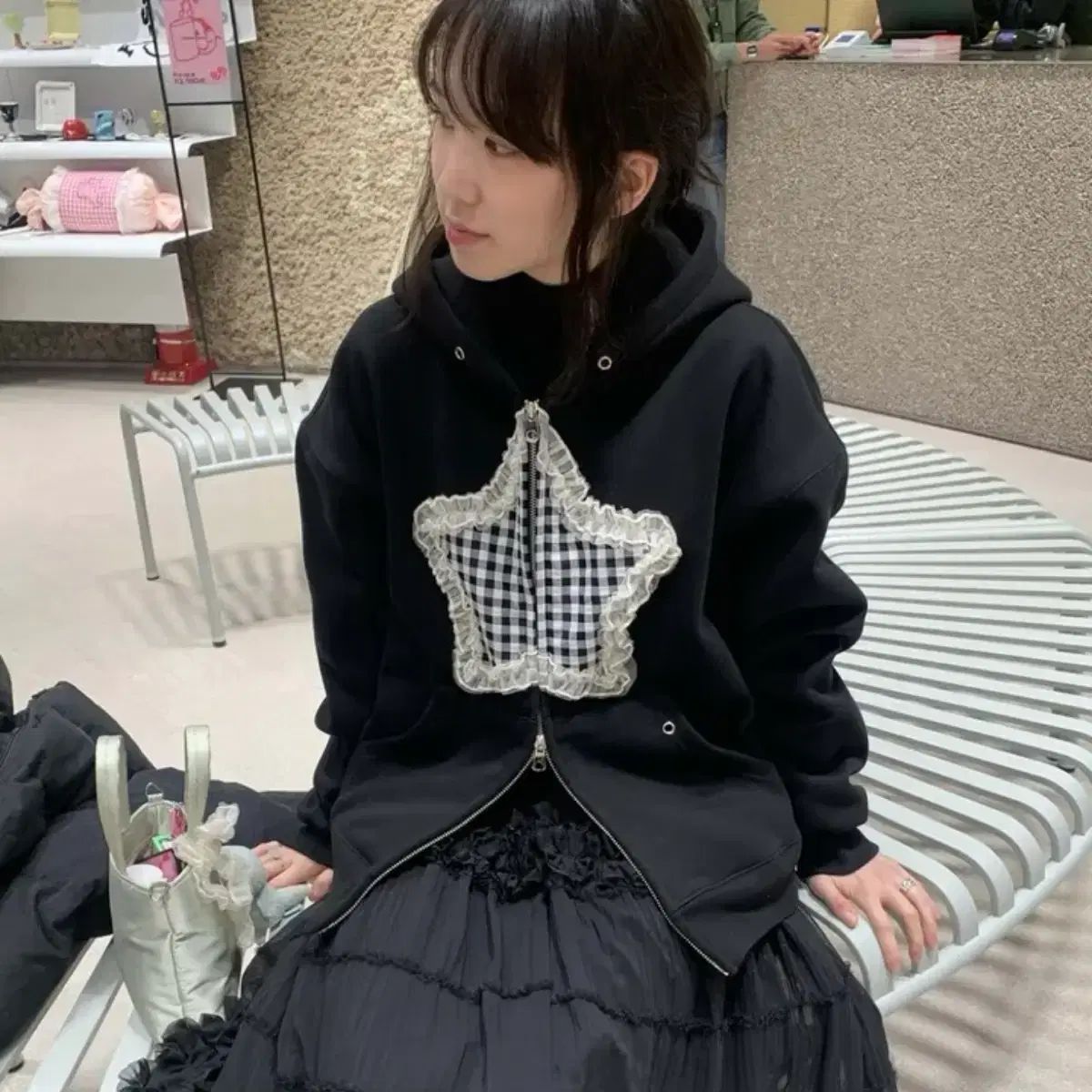 フリング星CHECKフーディー ジップアップ