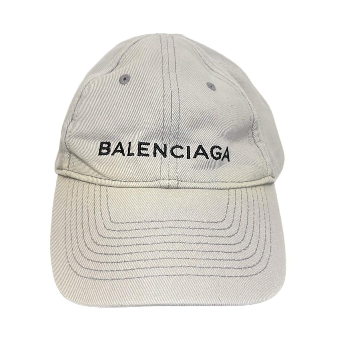 BALENCIAGA バレンシアガ キャップ L - ライトグレー 刺繍 コットン