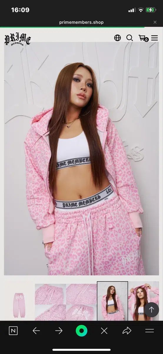 プライムメンバーズ prime members ヒョウ柄 レオパード フーディー ジップアップ ピンク