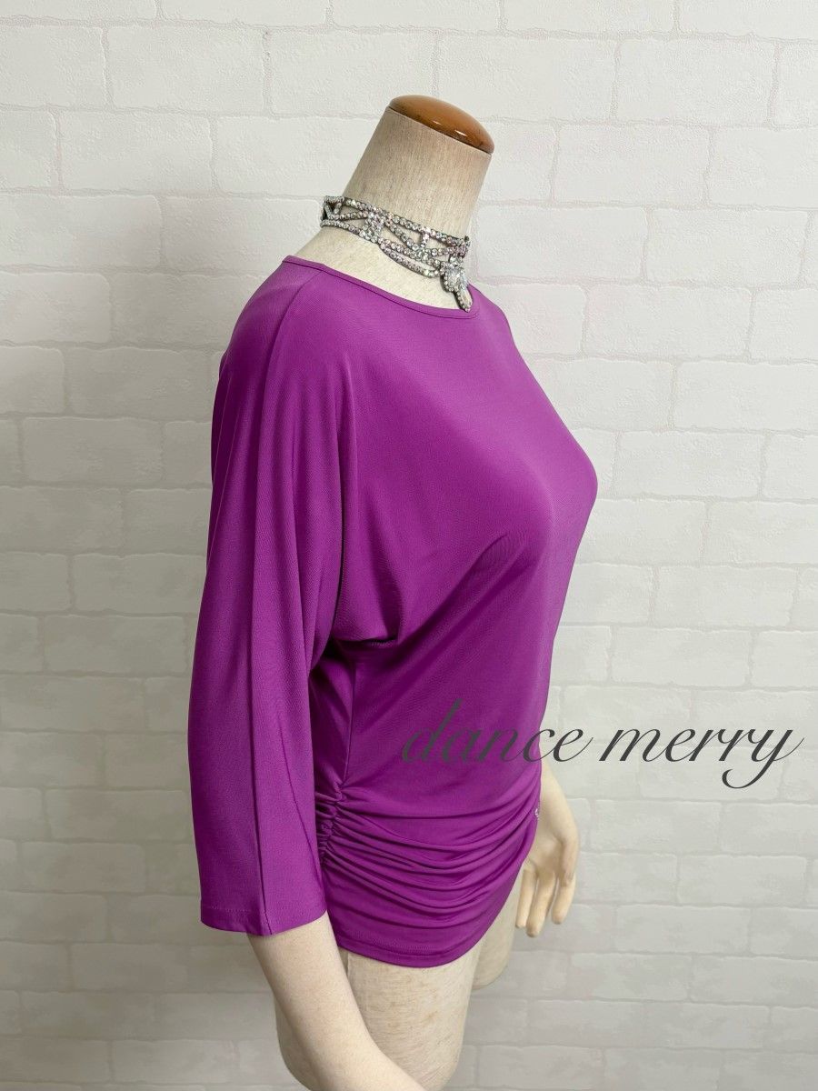 MERRY】新品 社交ダンス ピンク ドルマン トップス ラテン ヨガ