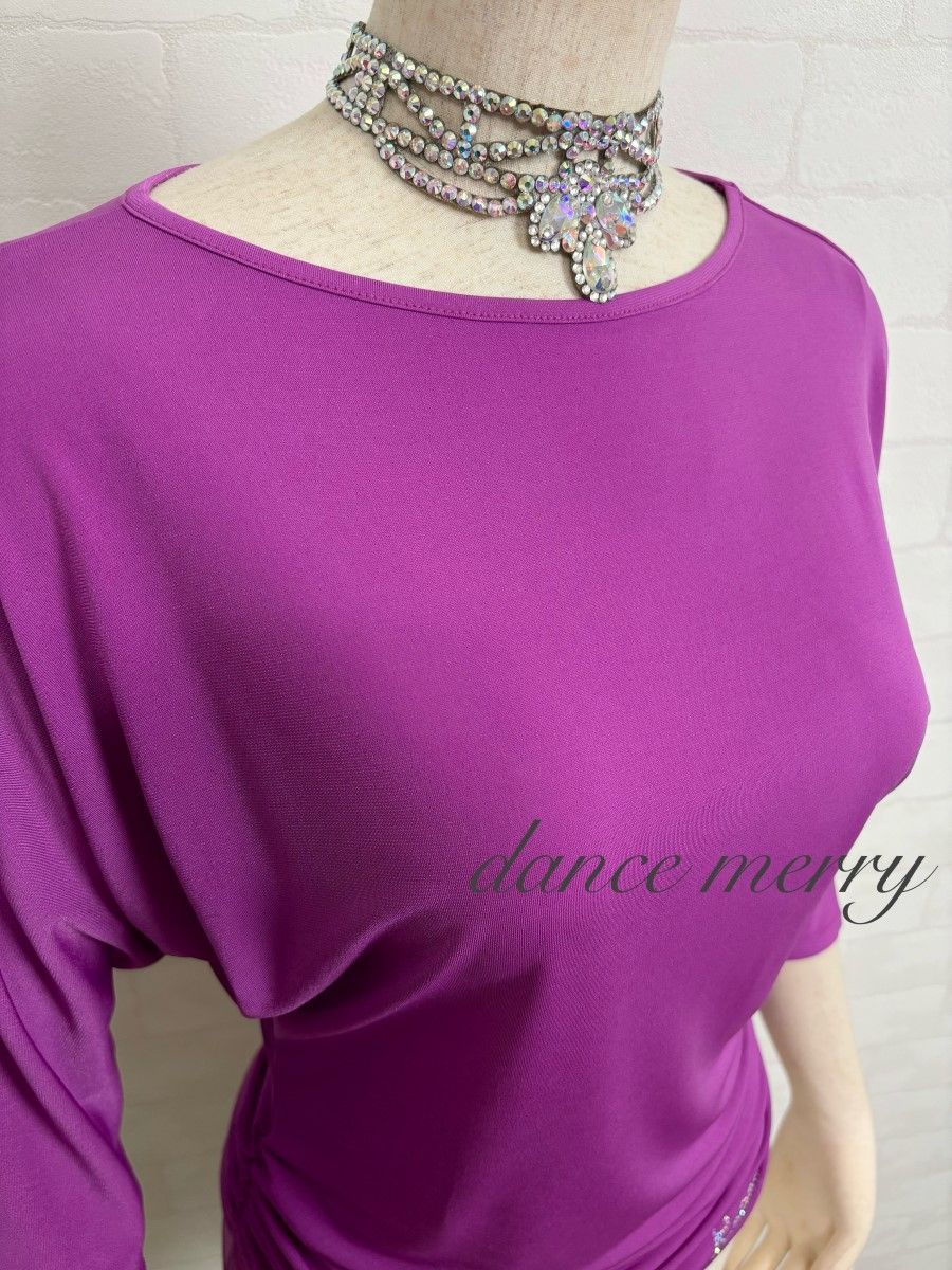 MERRY】新品 社交ダンス ピンク ドルマン トップス ラテン ヨガ