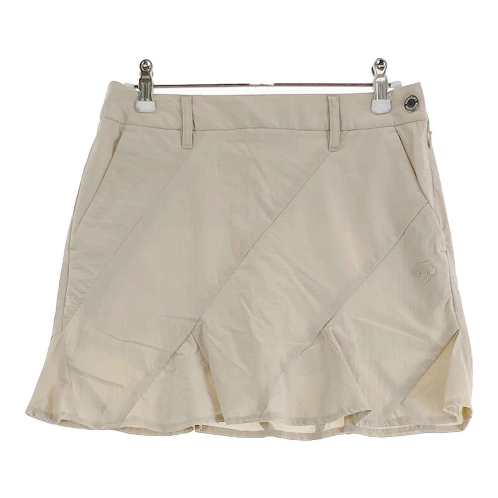 サイズ 61 S GOLF デサントゴルフ インナー付 フ スカート ストライプ ボーダー柄 ベージュ系 ゴルフウェア レディース ストスト