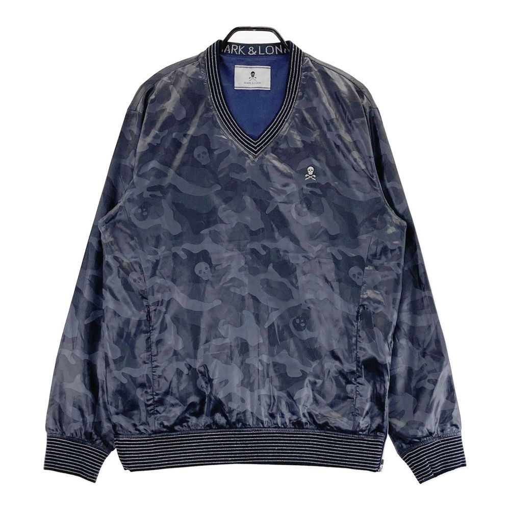 サイズ XL MARK-LONA マークアンドロナ 裏メッシュ ジャケット ブルゾン カモフラ 迷彩柄 ネイビー系 ゴルフウェア メンズ ストスト
