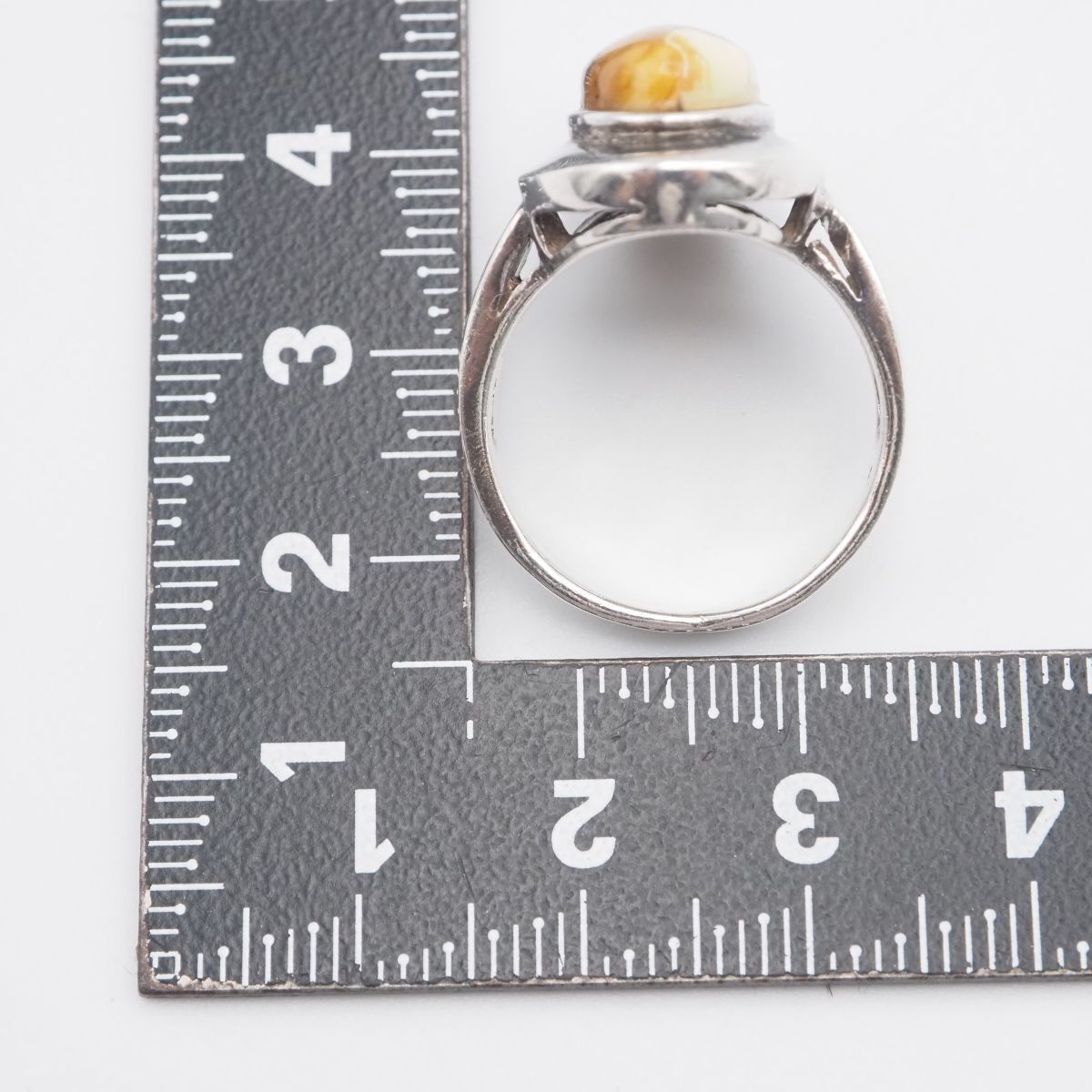 J353 琥珀 コハク アンバー リング デザイン シルバー 指輪