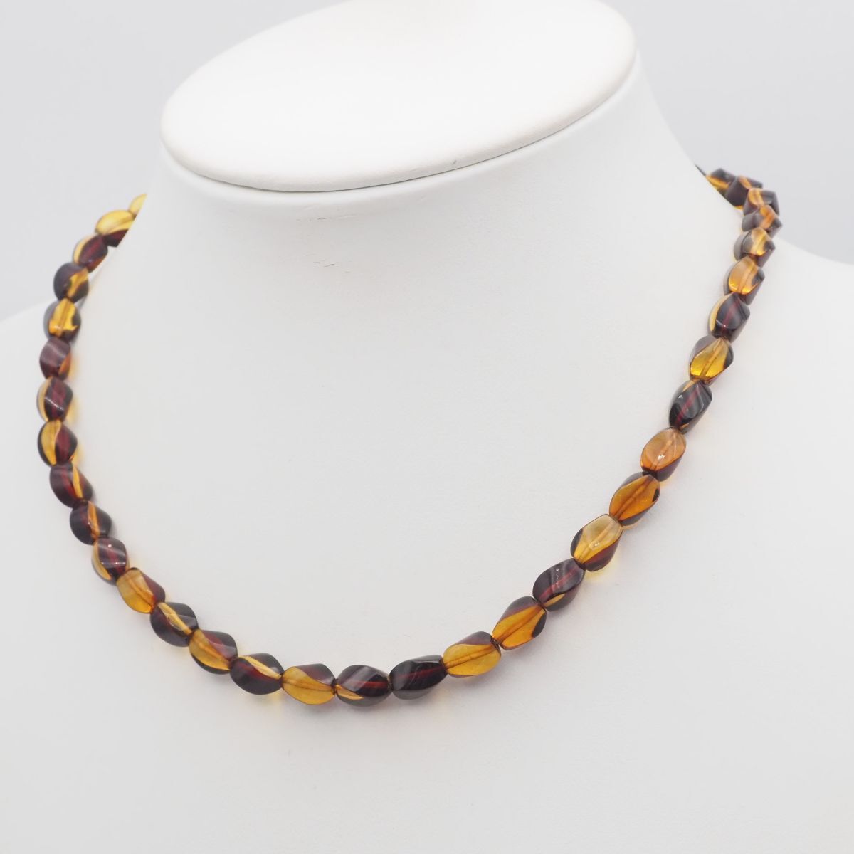 アンバーネックレス J280 琥珀 コハク アンバー SILVER刻印 ネックレス ミックスカラー