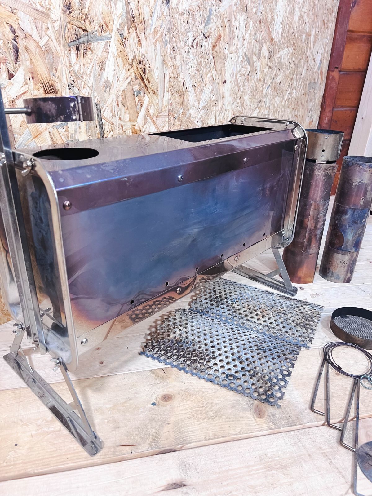 片面ガラス 延長煙突付き