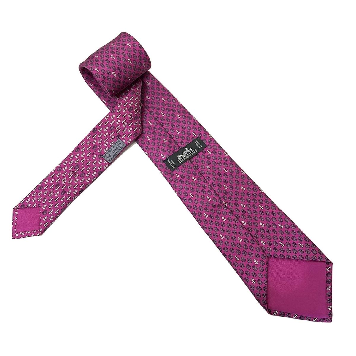 エルメス　シェーヌダンクル　ネクタイ 美品】 エルメス HERMES ネクタイ シルク シェーヌダンクル柄 - メルカリ