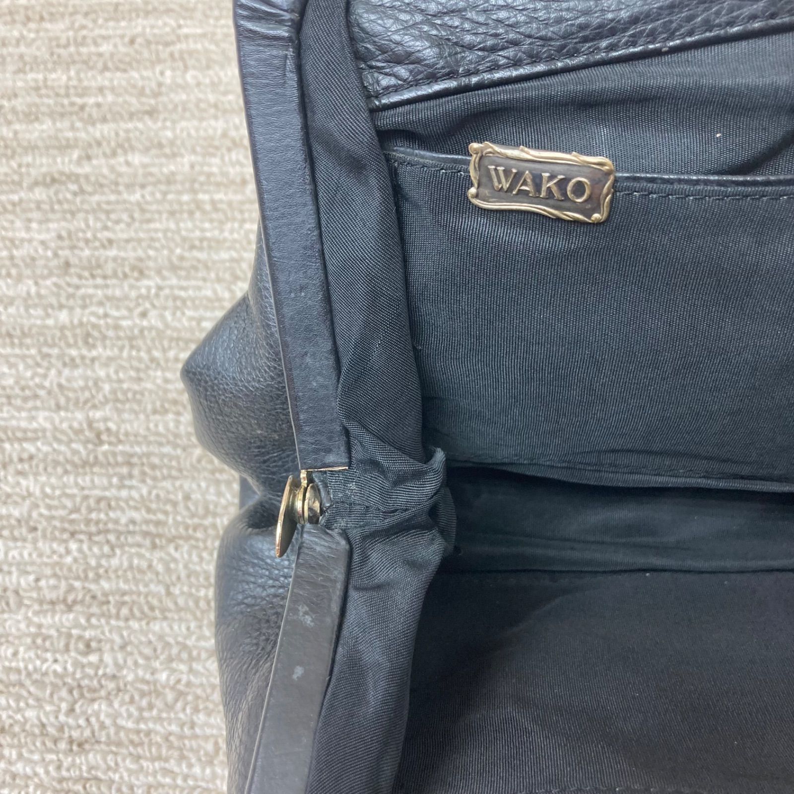 WAKO 銀座和光 ハンドバッグ がま口 黒 ブラック フォーマル - メルカリ