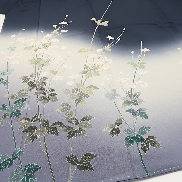 ❁tomihisa❁新品 十日町友禅 阿部佳雪 落款 着物 正絹 仕付け糸付