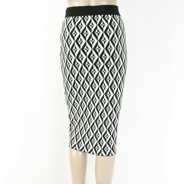 80%OFF エリザベッタフランキ FRANCHI スカート 40 ESK 713 Sサイズ ブラック レディース ニットスカート 膝下丈 ロゴ入り