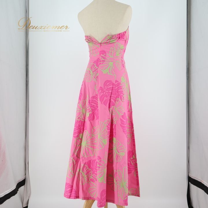 メネフネプランテーション。フラダンスドレス 花柄 ピンク系 フラダンス 衣装 ワンピース ドレス menehune plantation ピンク系