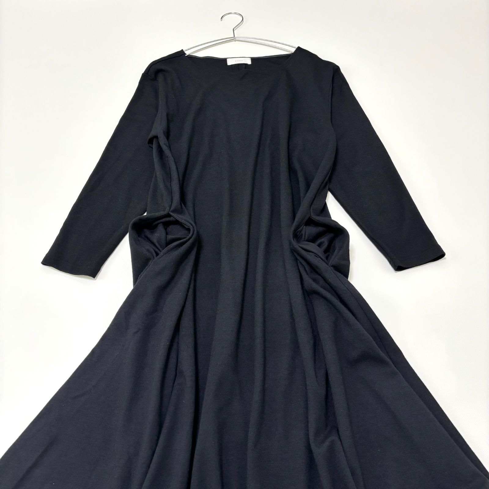 かぐれ kagure ウール ロングワンピース ブラック 黒 フリーサイズ