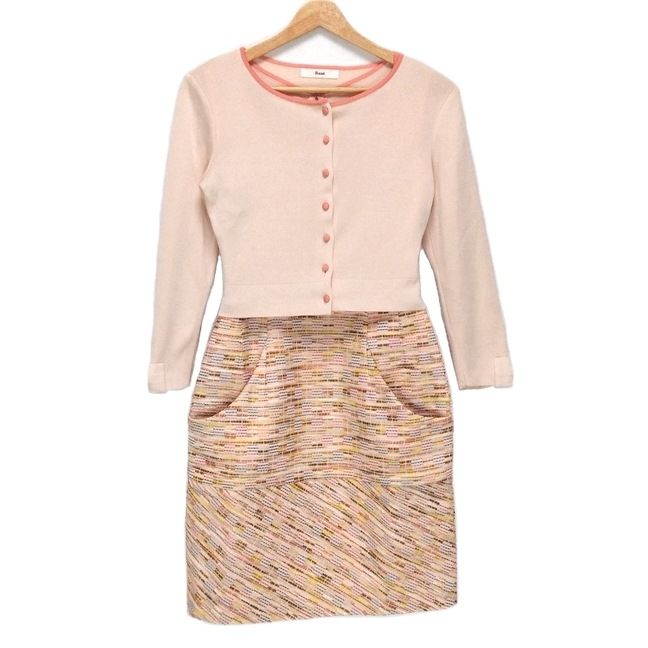 Rene ルネ ワンピースセットアップ レディース ライトピンク ピンク マルチ リボン