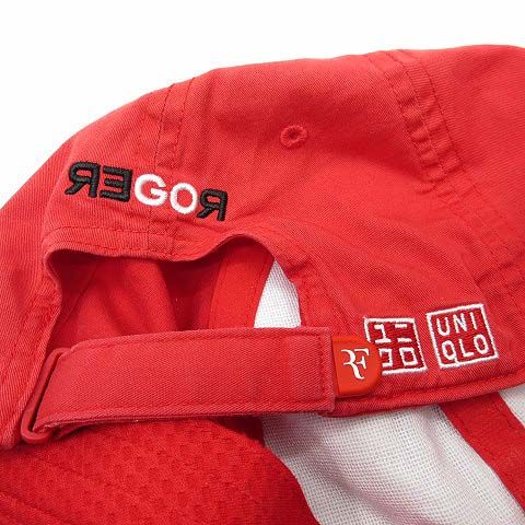 ユニクロ UNIQLO RF ロジャーフェデラー キャップ 帽子 刺繍 レッド 赤