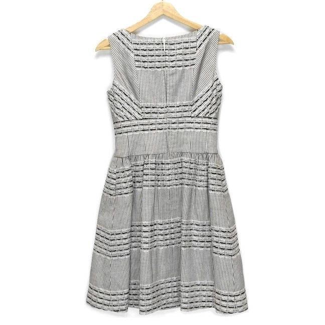 Rene ルネ ワンピース サイズ34 S レディース 白 黒 クルーネック ノースリーブ ひざ丈 TISSUE