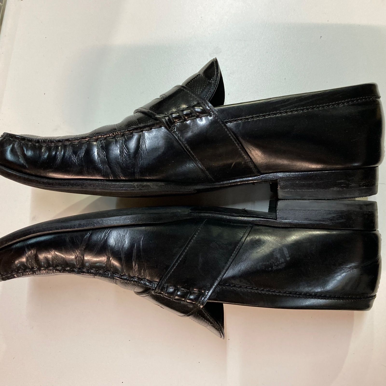 LOUIS VUITTON 9 1/2 ダミエ 27.5cm ドレスシューズ ブラック レザー