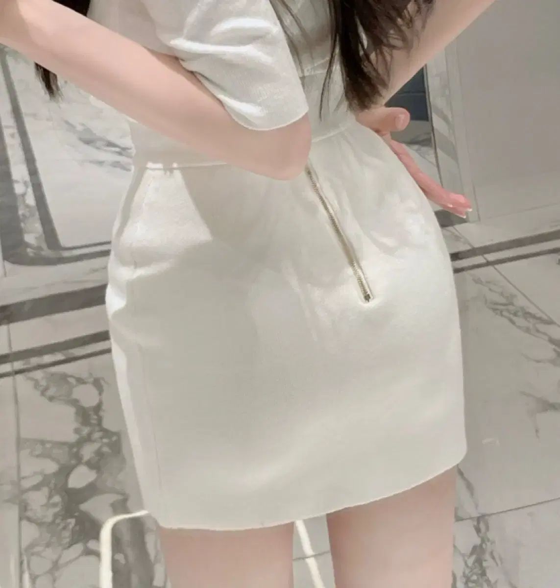 ミエル ウエスト強調 しっかり素材 LINE ニットスカート その他 ミニスカート スカート