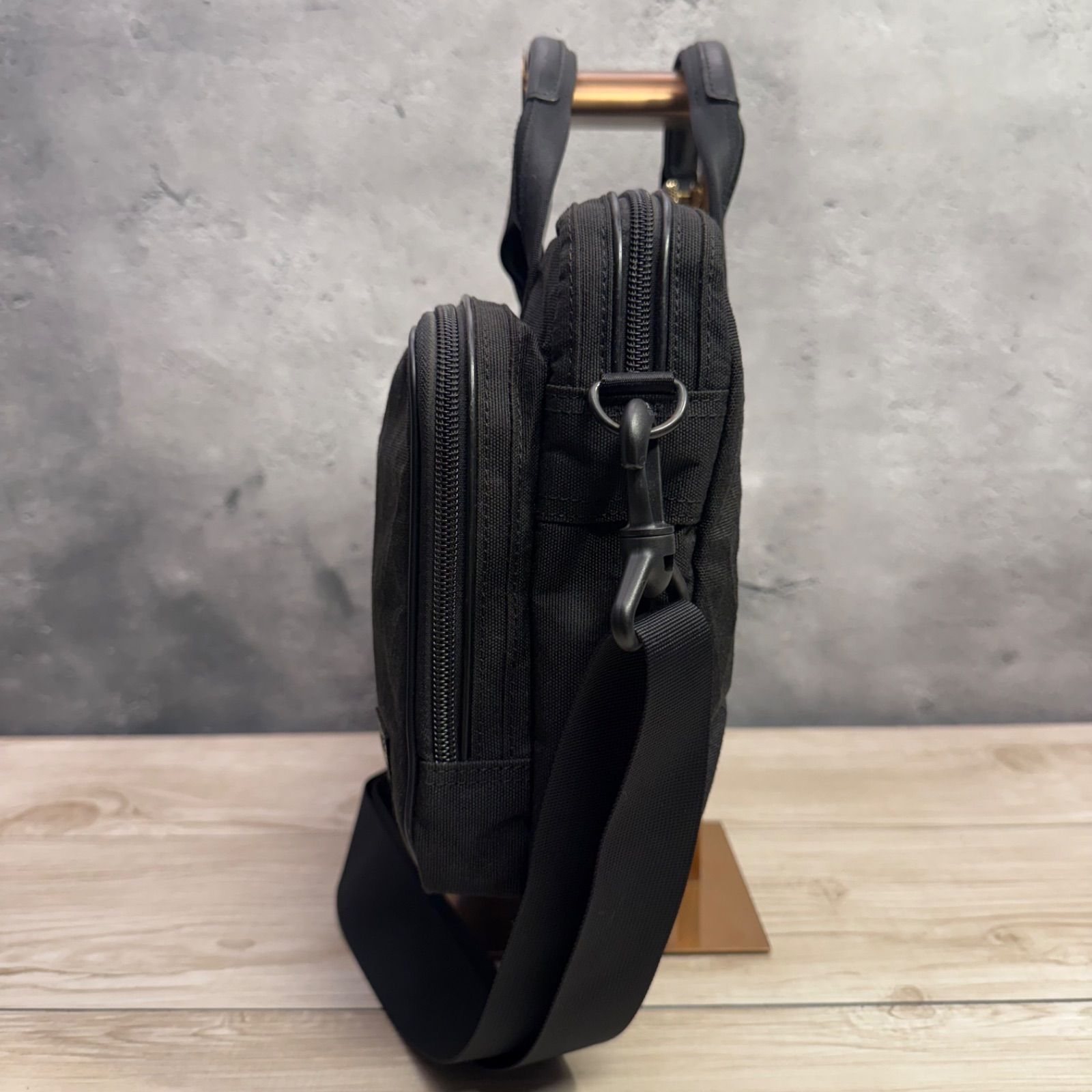 未使用級 PORTER ハイブリッド 2way ビジネスバッグ 黒 ダブルジップ